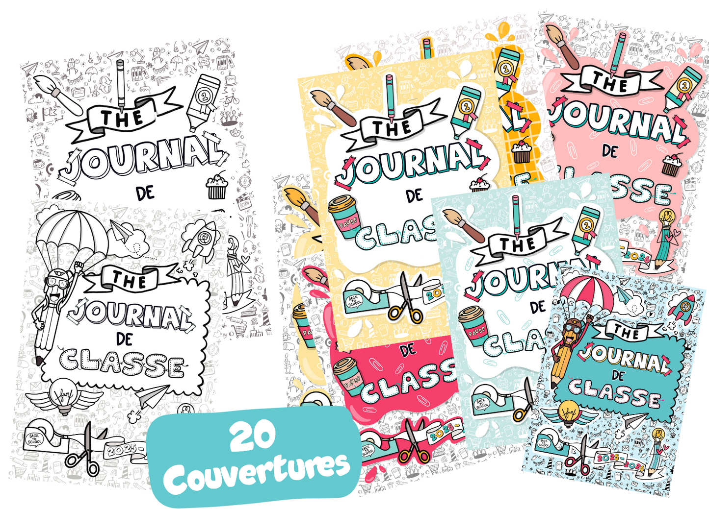 Couvertures du journal de classe de l'enseignant