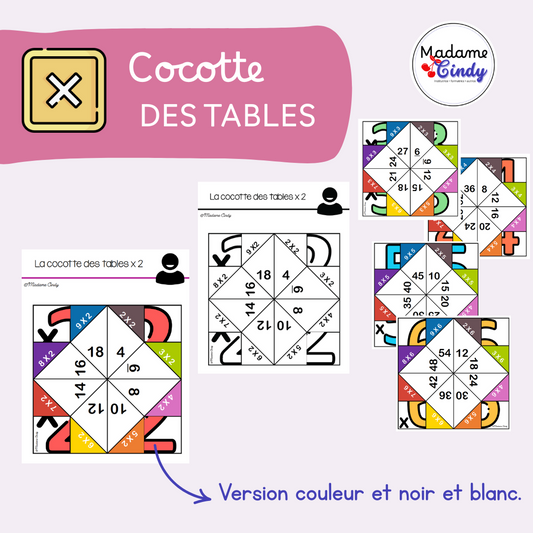 Cocotte des tables de multiplication