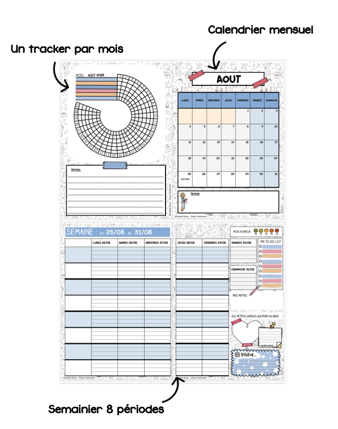 Journal de classe de l'enseignant - bleu