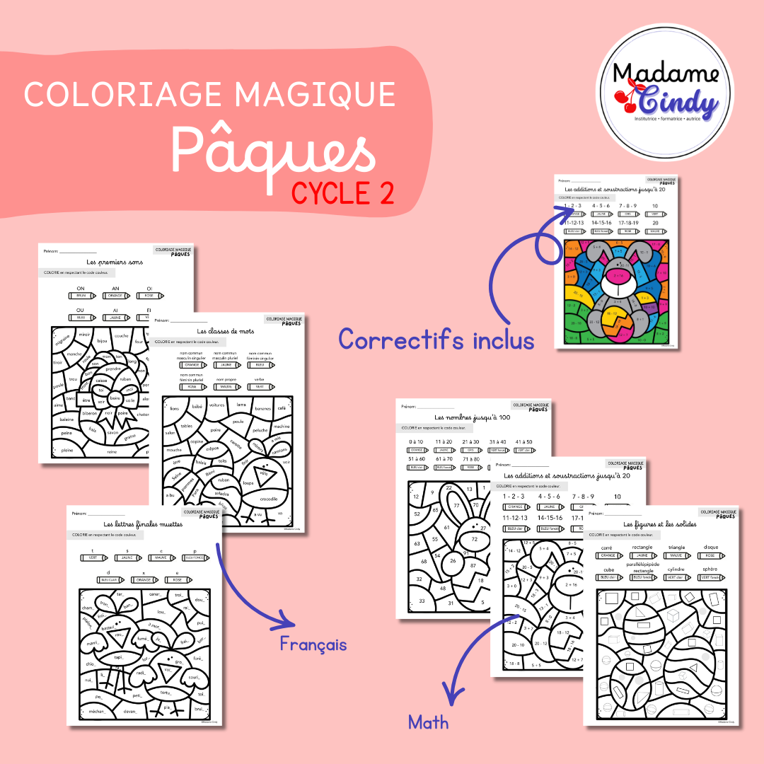 Coloriage magique - Pâques - Cycle 2