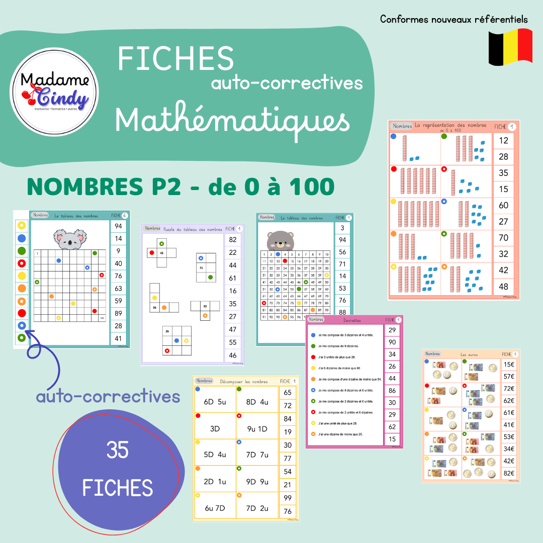 Fiches mathématiques - Nombres de 0 à 100