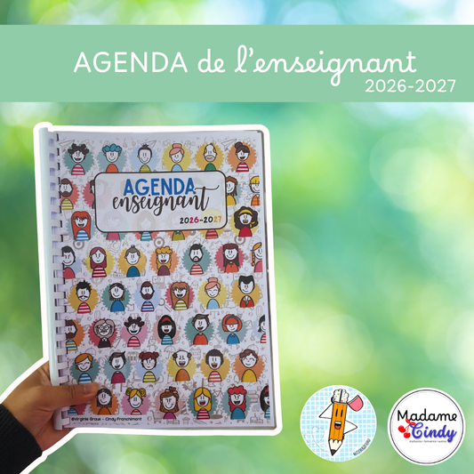 AGENDA de l'enseignant BELGIQUE 2026-2027