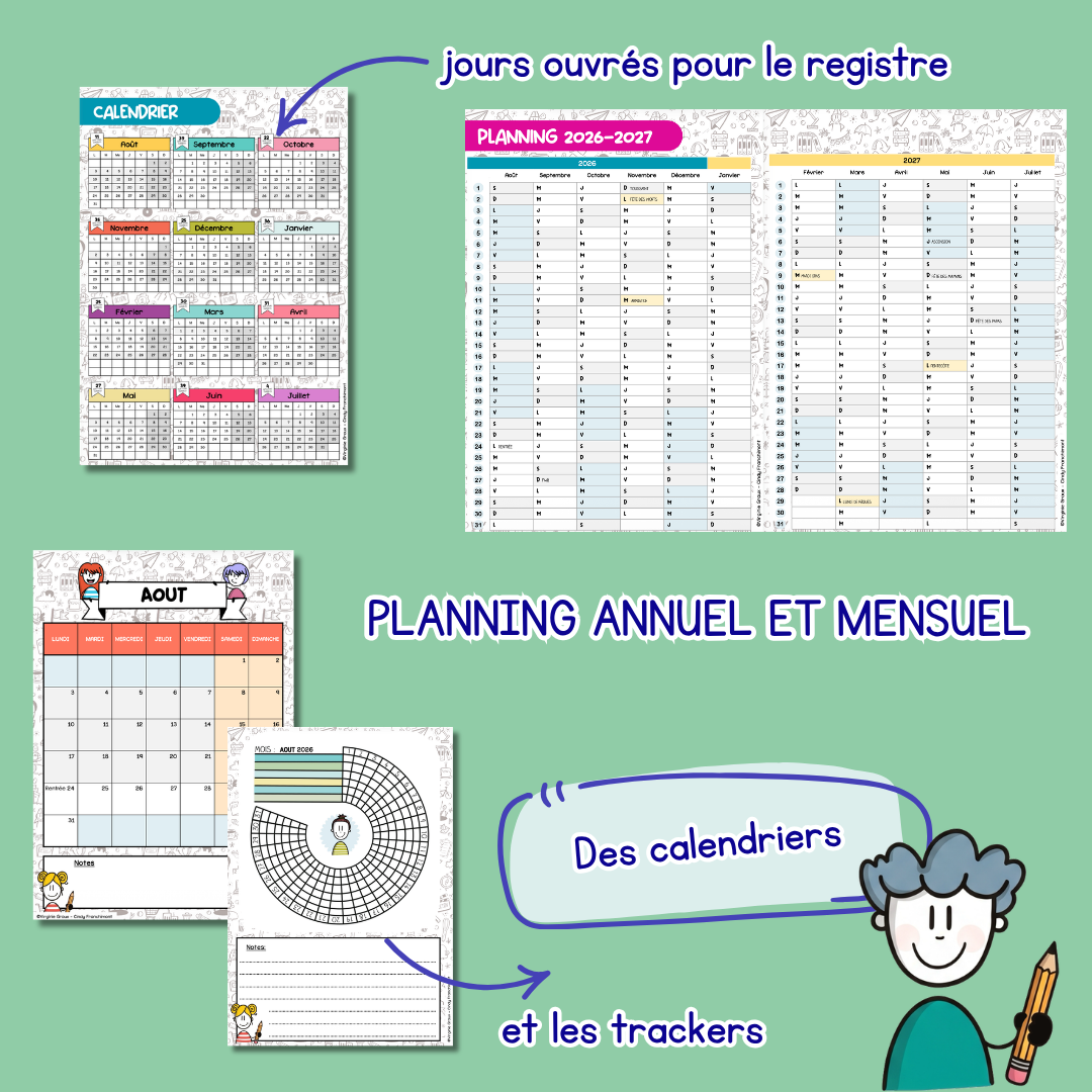 AGENDA de l'enseignant BELGIQUE 2026-2027