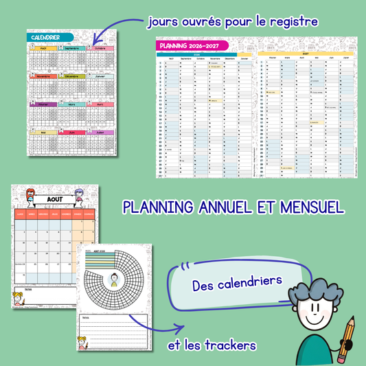 AGENDA de l'enseignant BELGIQUE 2026-2027