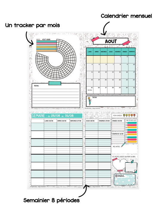 Journal de classe de l'enseignant - pastel