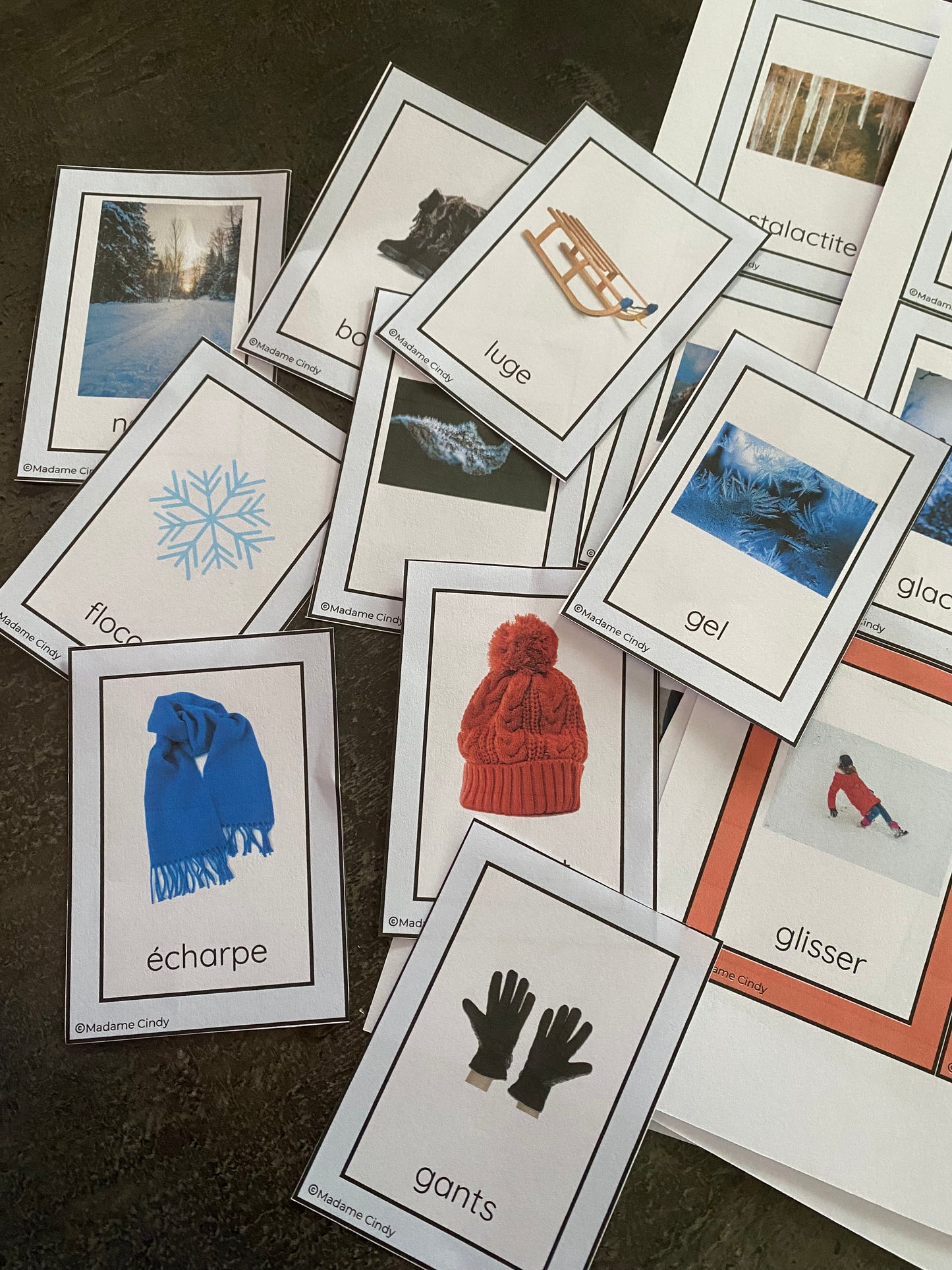 Cartes de nomenclature - Hiver