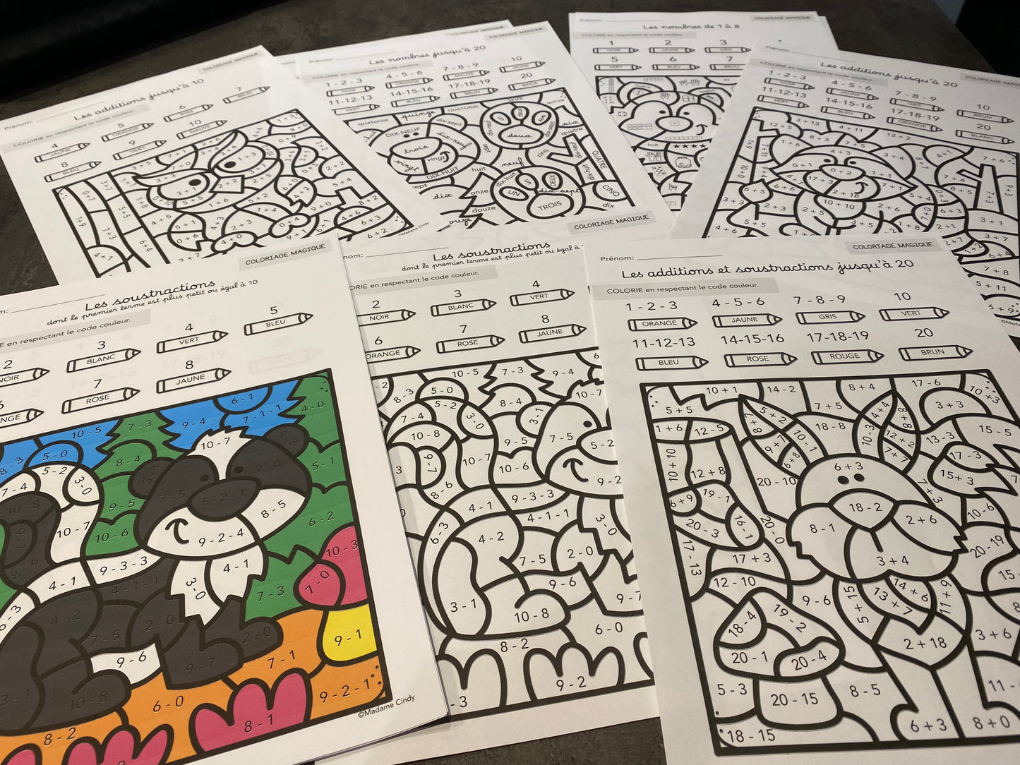 Coloriage magique MATH P1 - CP