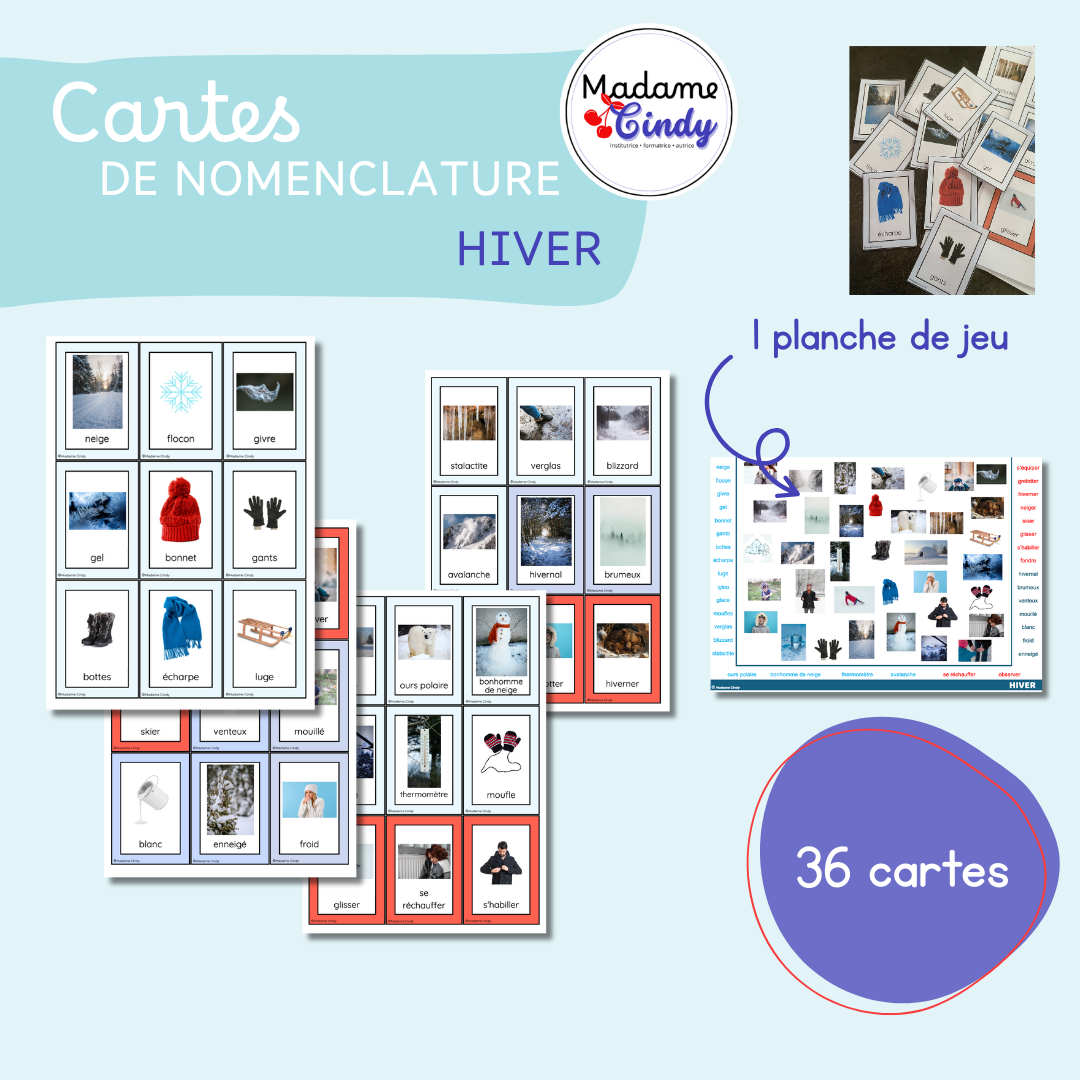 Cartes de nomenclature - Hiver