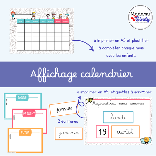 Calendrier affichage collectif