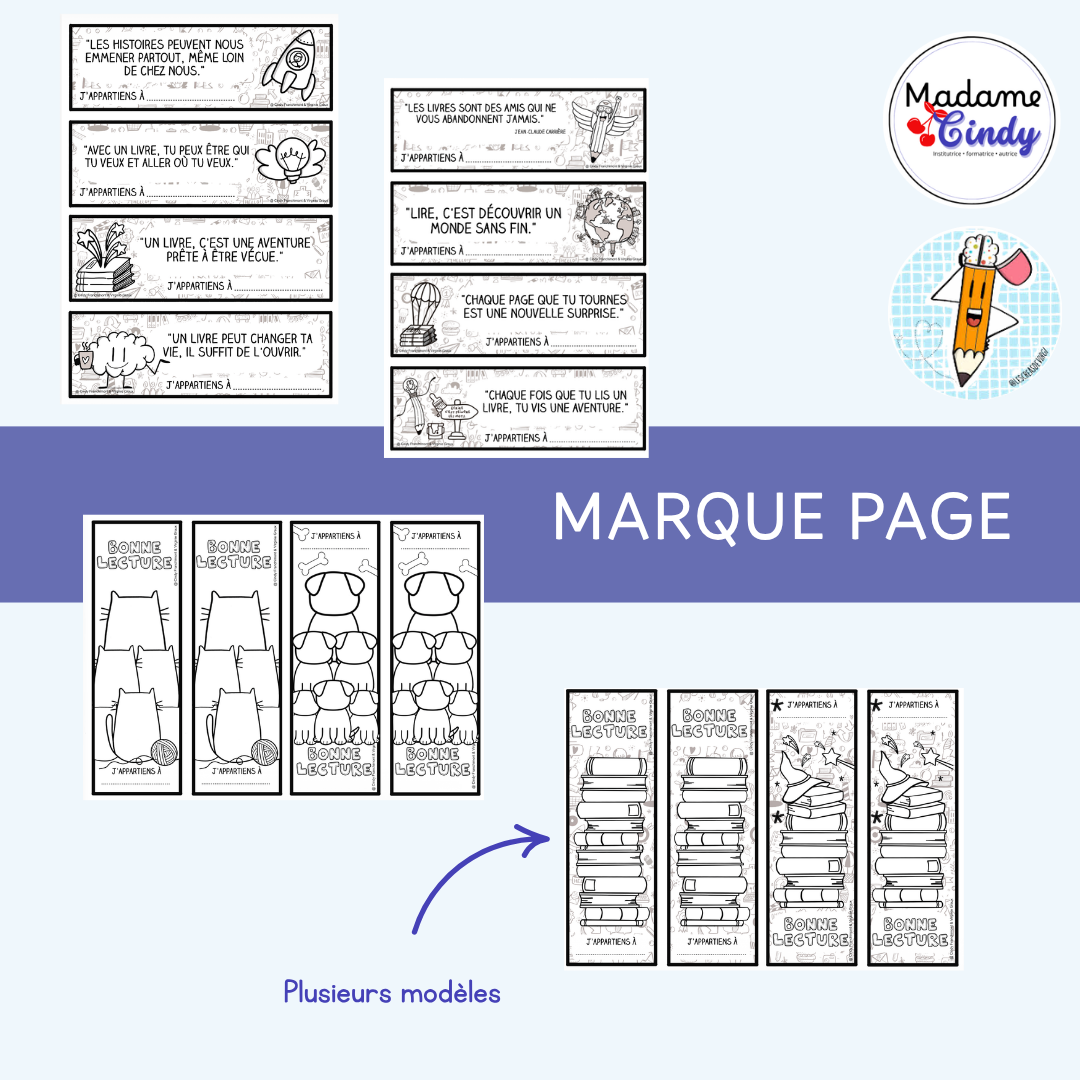 Marque page à colorier
