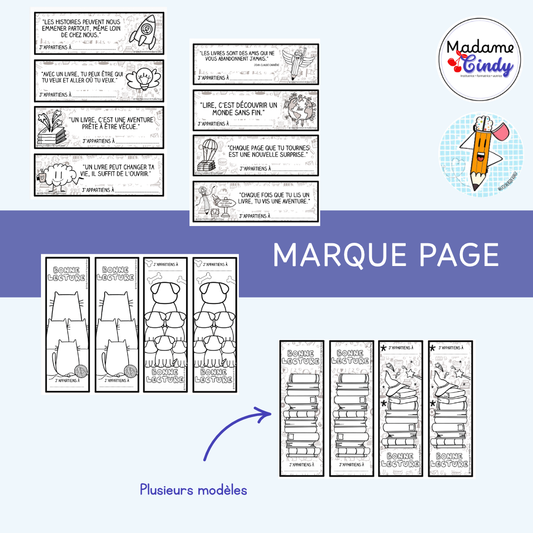 Marque page à colorier
