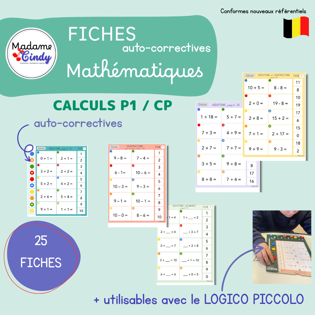 Fiche De Math FICHES MATH - Calculs P1-CP – Madame Cindy