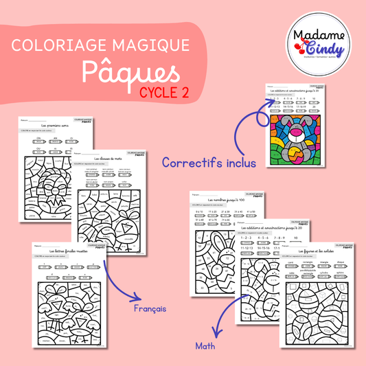 Coloriage magique - Pâques - Cycle 2