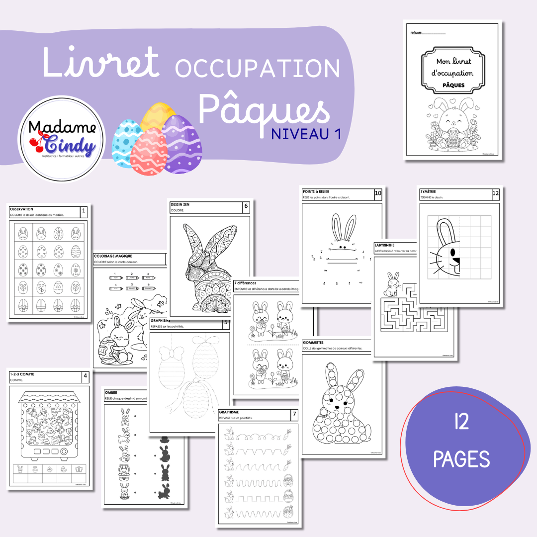 Livret d'occupation - Pâques NIVEAU 1