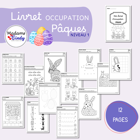Livret d'occupation - Pâques NIVEAU 1