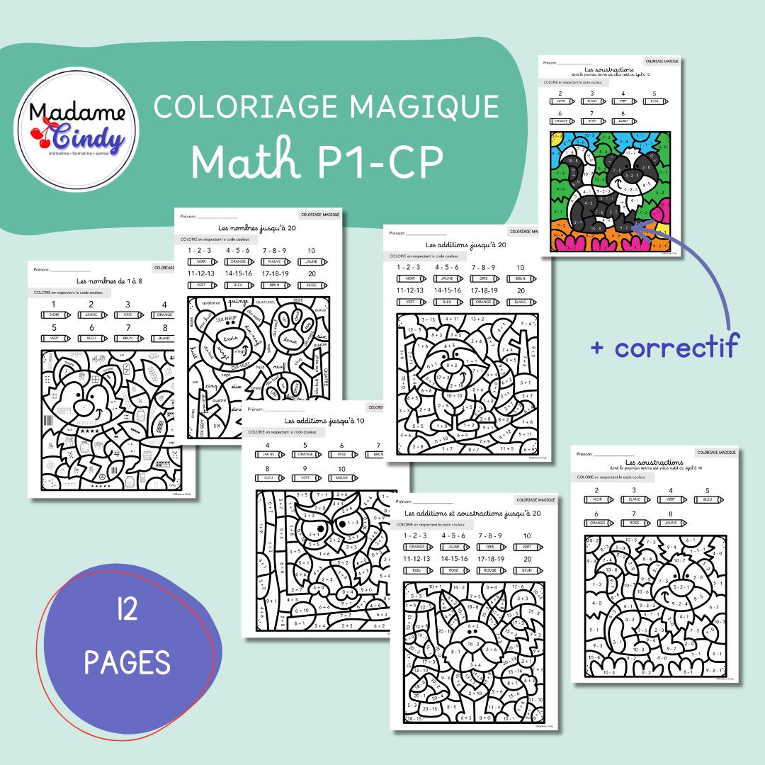 Coloriage magique MATH P1 - CP